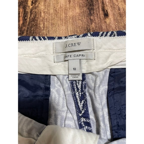 J.Crew Cafe Capri Nautical Rope print ankle pants size 10 - Picture 3 of 3